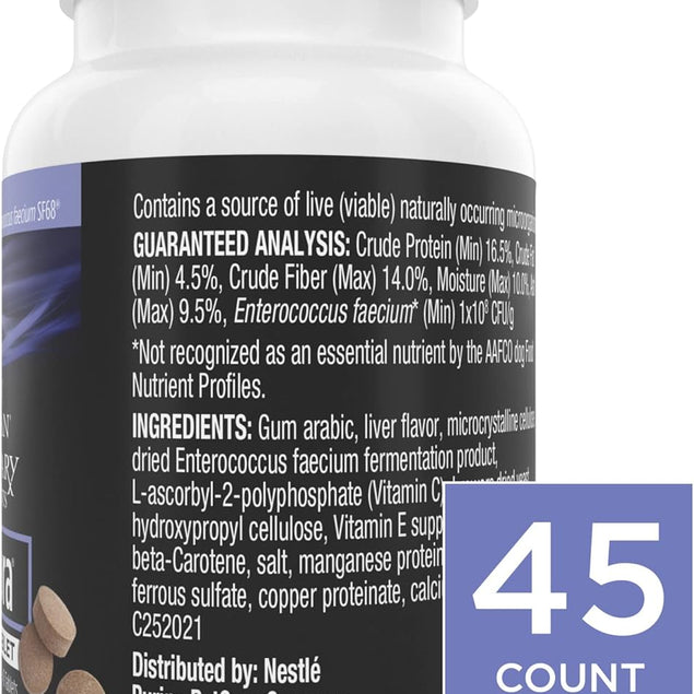Purina Pro Plan Veterinary Supplements FortiFlora Chewable Dog Probiotic Supplement Tablets - 45ct Canister
