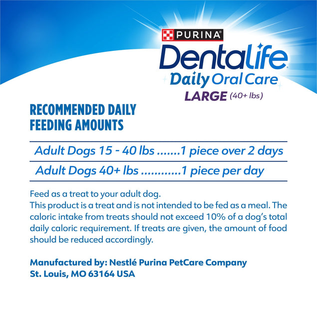 Purina Dentalife Daily Oral Care Chicken Flavor Large Breed Dog Dental Chews – 2 x 36 oz. Packs (36 chews)
