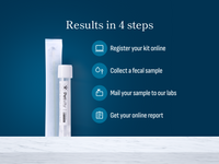Results in 4 easy steps  Register your kit,  Collect a sample,  Send us a sample,  Get your report