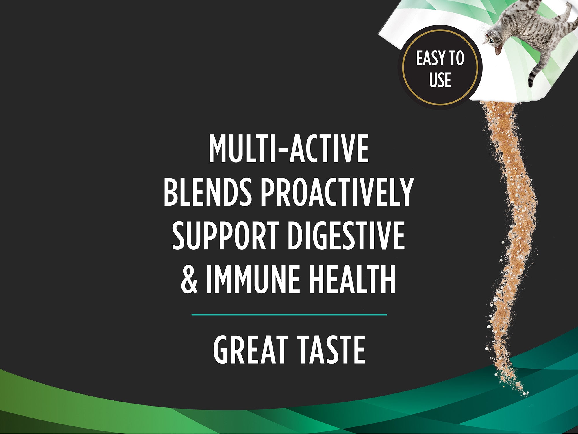 Multi-active feline supplement supports digestive and immune health with an easy-to-use formula cats enjoy daily.