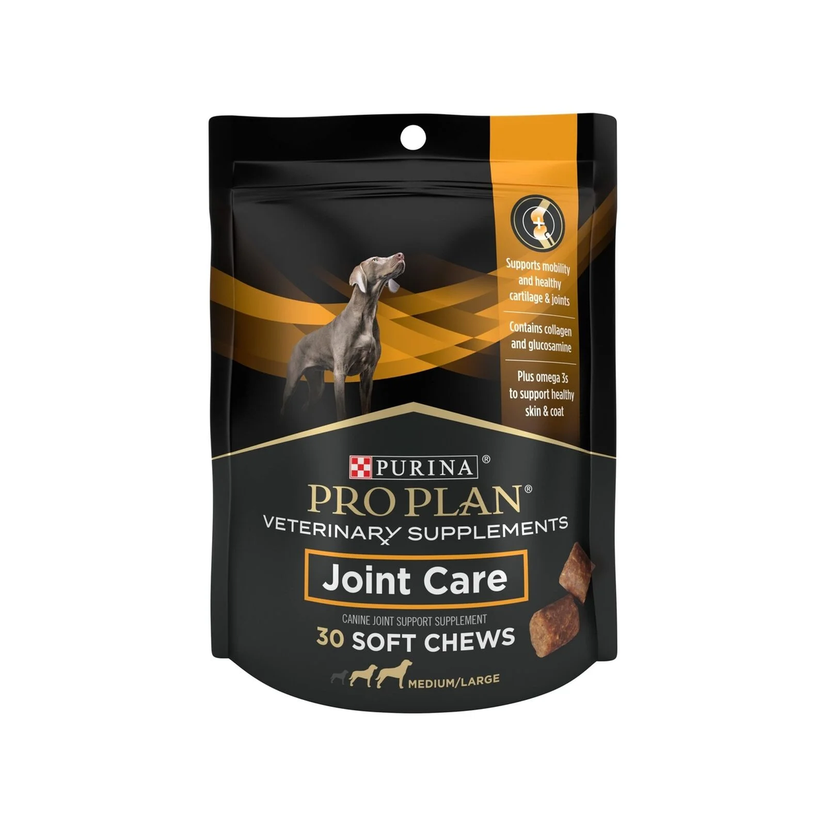 Purina Pro Plan Veterinary Joint Care soft chews for medium and large dogs to support mobility, cartilage, joints, skin, and coat health