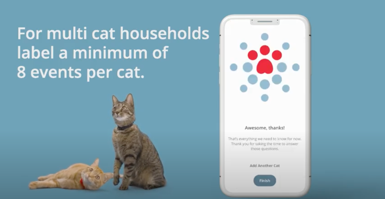 For multi cat households label a minimum of 8 events per cat